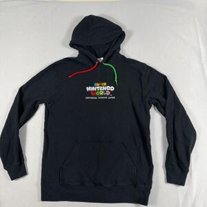 Universal Studios Super Nintendo World Hoodie Embroidered Logo Mens XL Black
